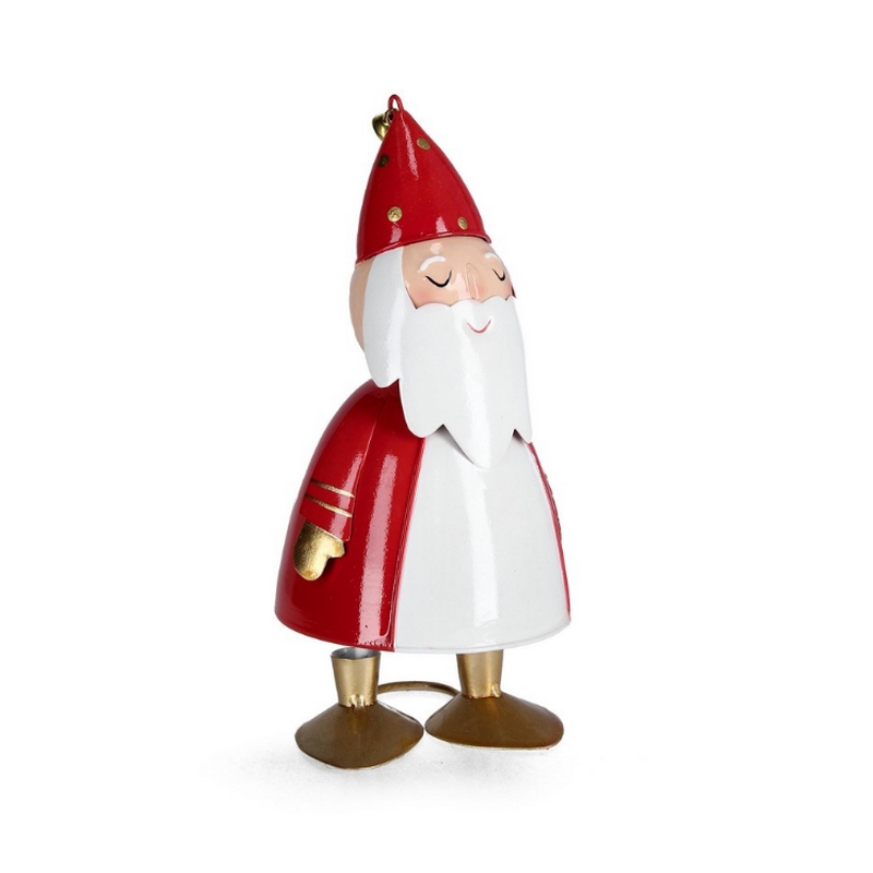 Babbo Natale decorativo da appoggio realizzato in metallo con campanella